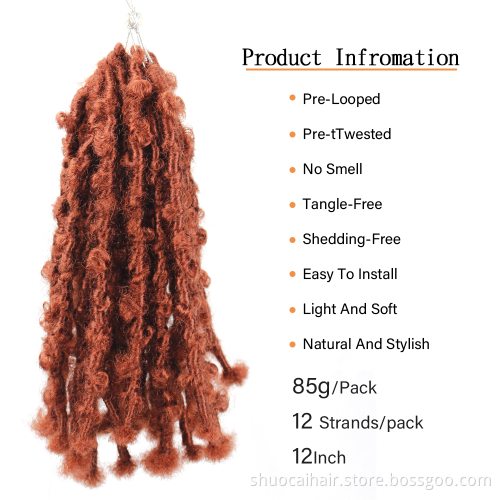 Distressed Crochet Butterfly Locs Bob Faux In Synthetic Hair Extension Crochet Braids Passion Twist 12 distressed Faux Locs Hair